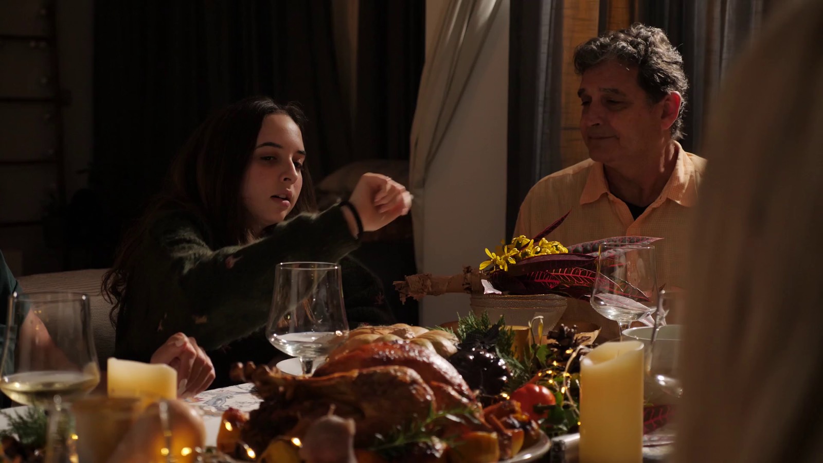 Family sharing a meal at home